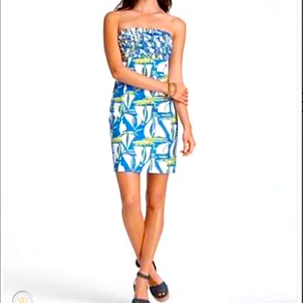 Lilly Pulitzer Sailboat Dress Size 2 Strapless Dress